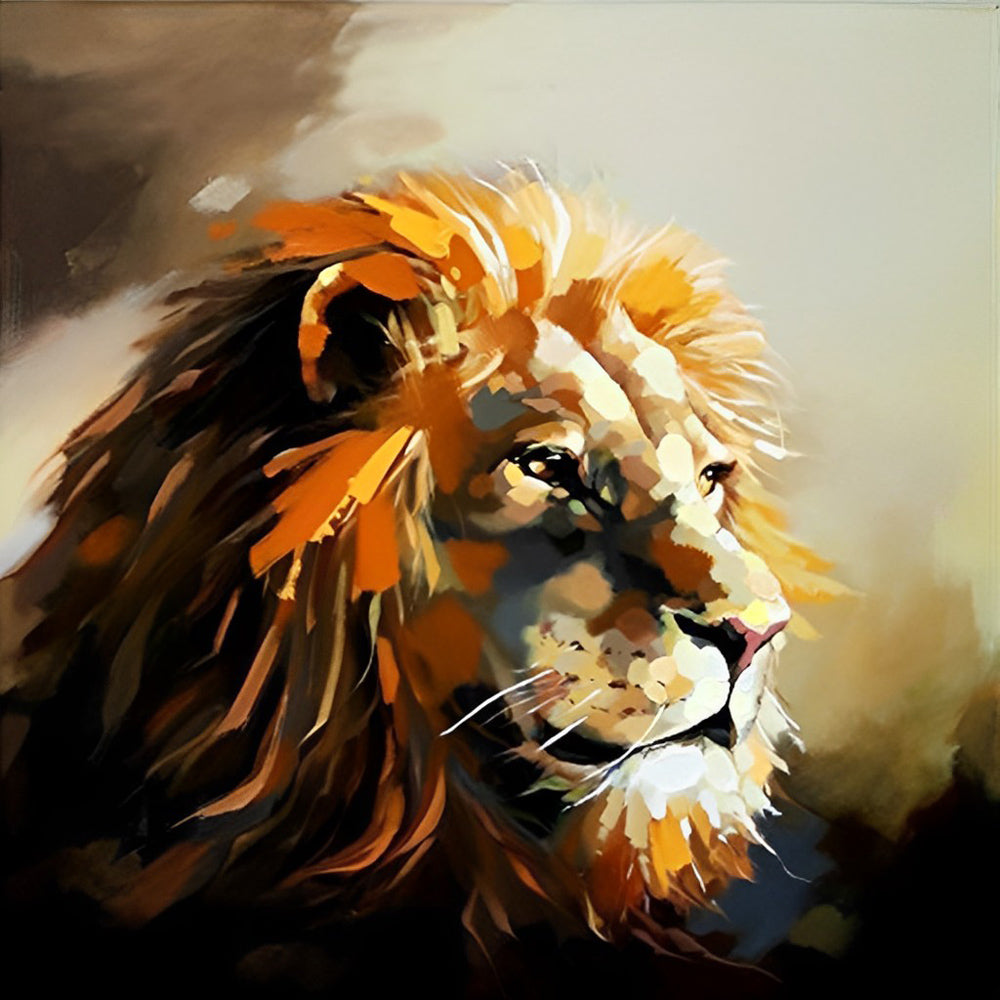 Een Leeuw Kijkt in de Verte Diamond Painting