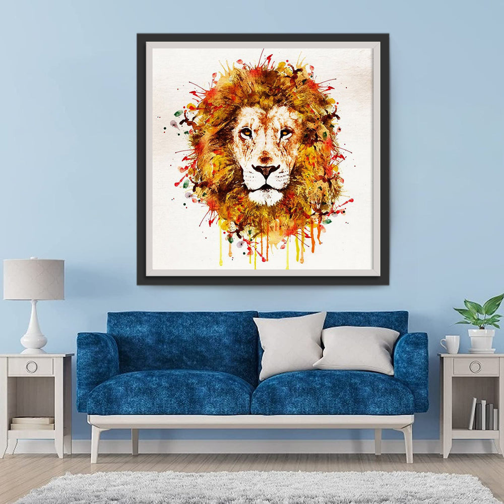 Een Leeuwenkop Diamond Painting