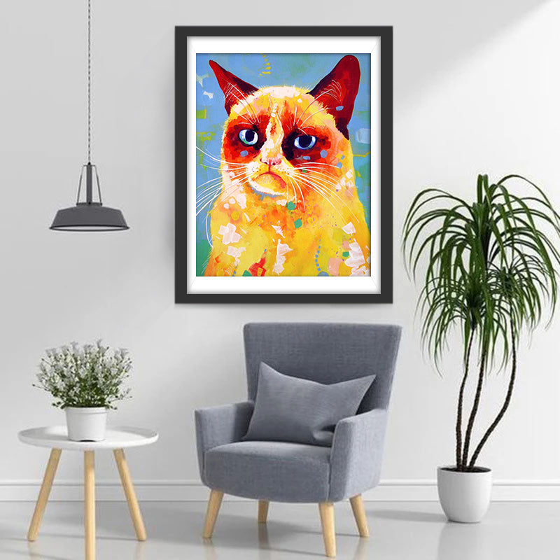 Een Ongelukkige Kat Diamond Painting