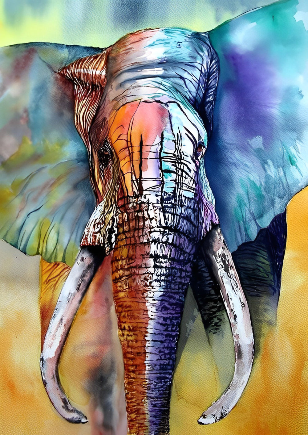 Een Oude Olifant Diamond Painting
