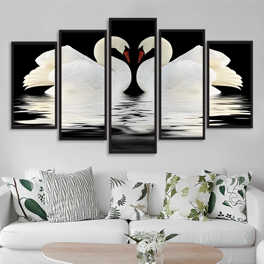 Een Paar Witte Zwanen 5 Platen Diamond Painting