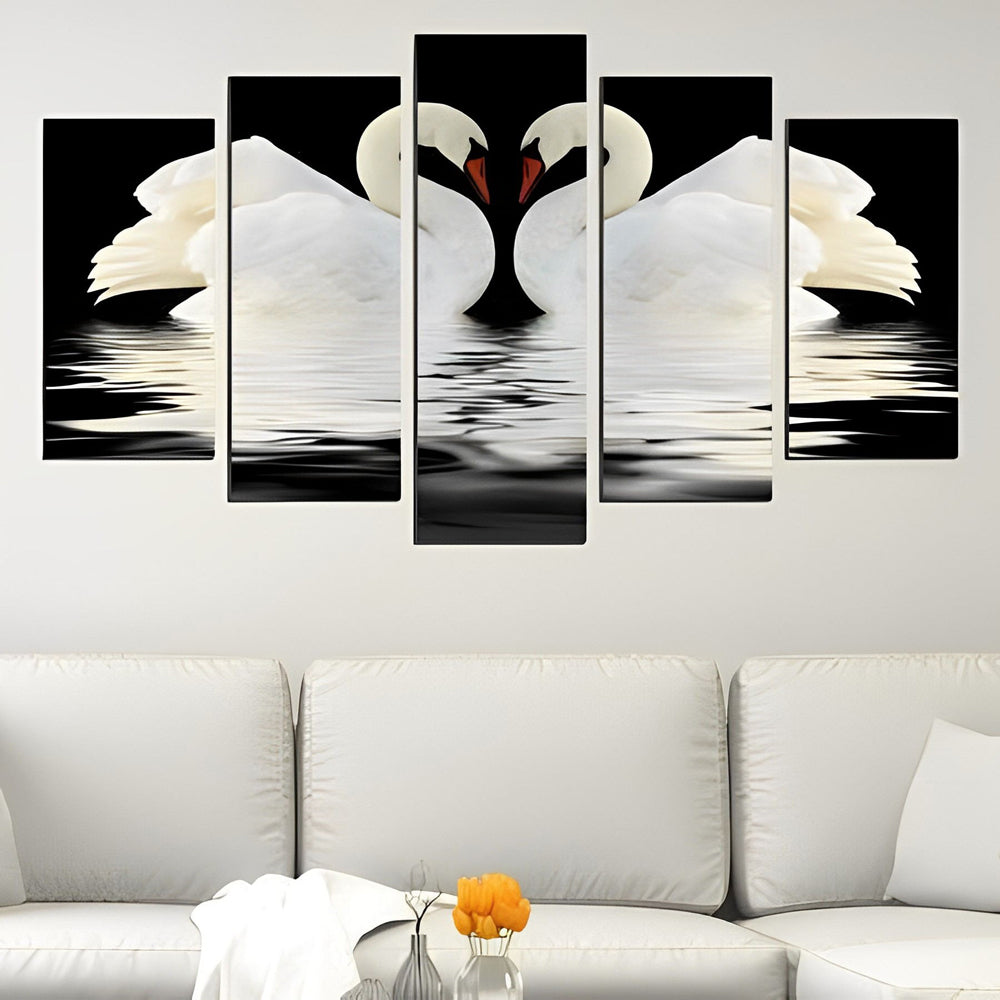 Een Paar Witte Zwanen 5 Platen Diamond Painting