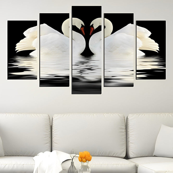 Een Paar Witte Zwanen 5 Platen Diamond Painting