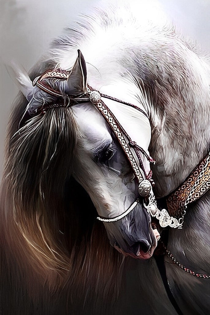 Een Paard met een Hangend Hoofd Diamond Painting