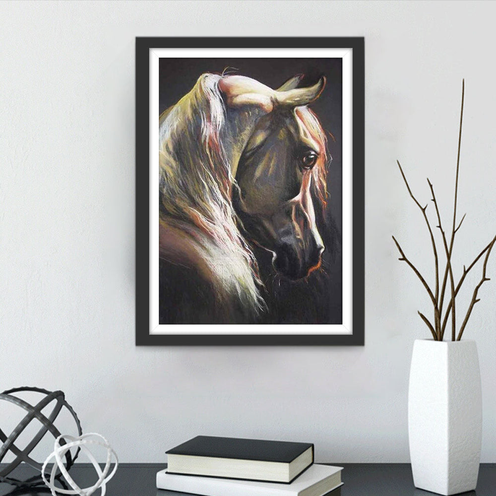 Een Paard met Gekleurde Manen Diamond Painting