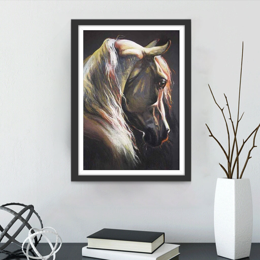 Een Paard met Gekleurde Manen Diamond Painting