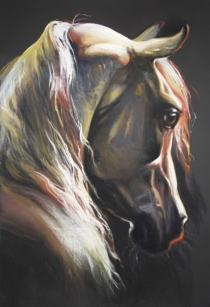 Een Paard met Gekleurde Manen Diamond Painting