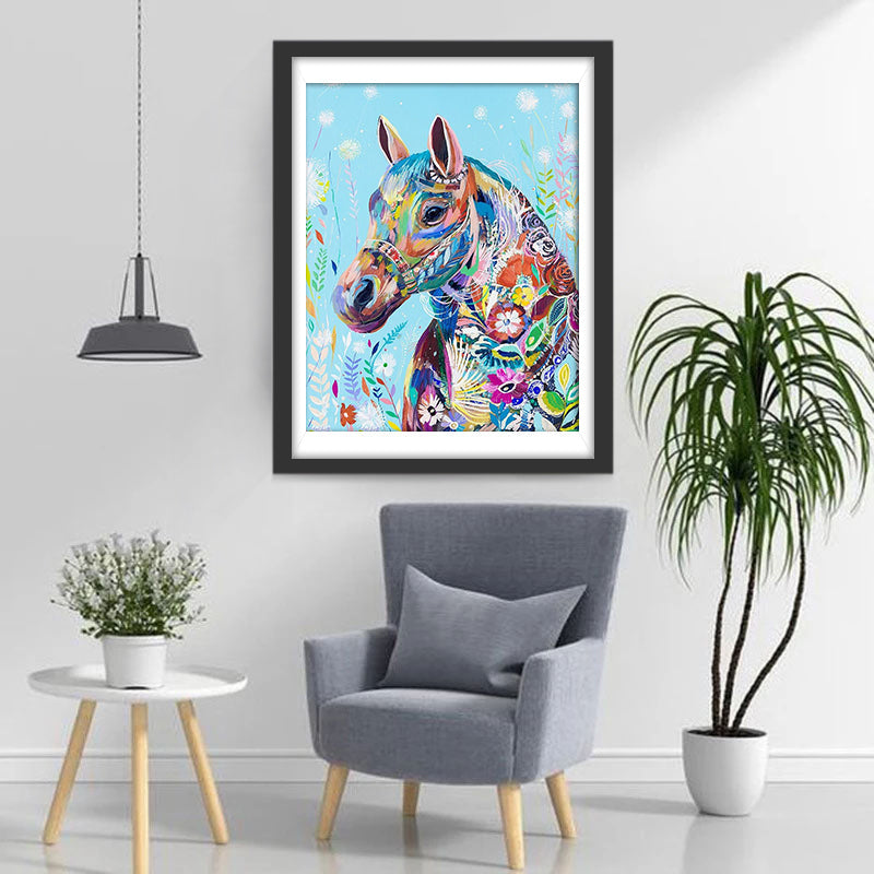 Een Paard met Graffiti over zijn hele Lichaam Diamond Painting