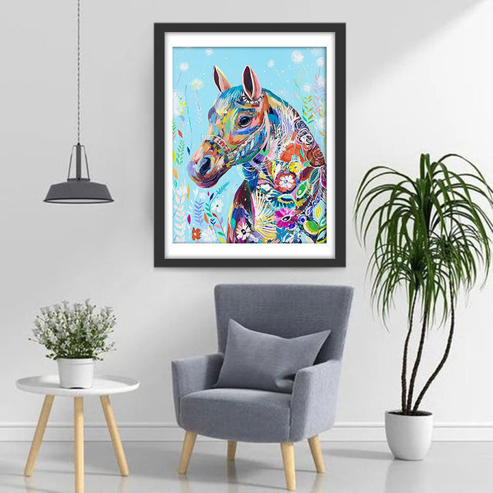 Een Paard met Graffiti over zijn hele Lichaam Diamond Painting
