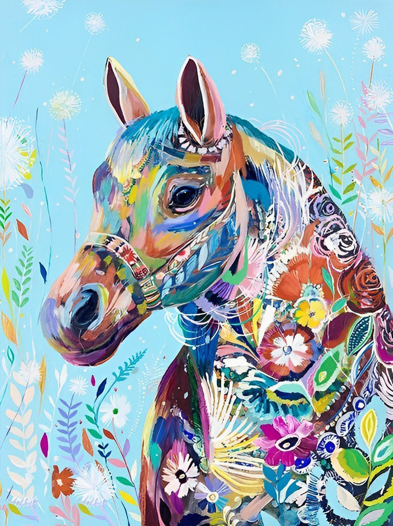 Een Paard met Graffiti over zijn hele Lichaam Diamond Painting
