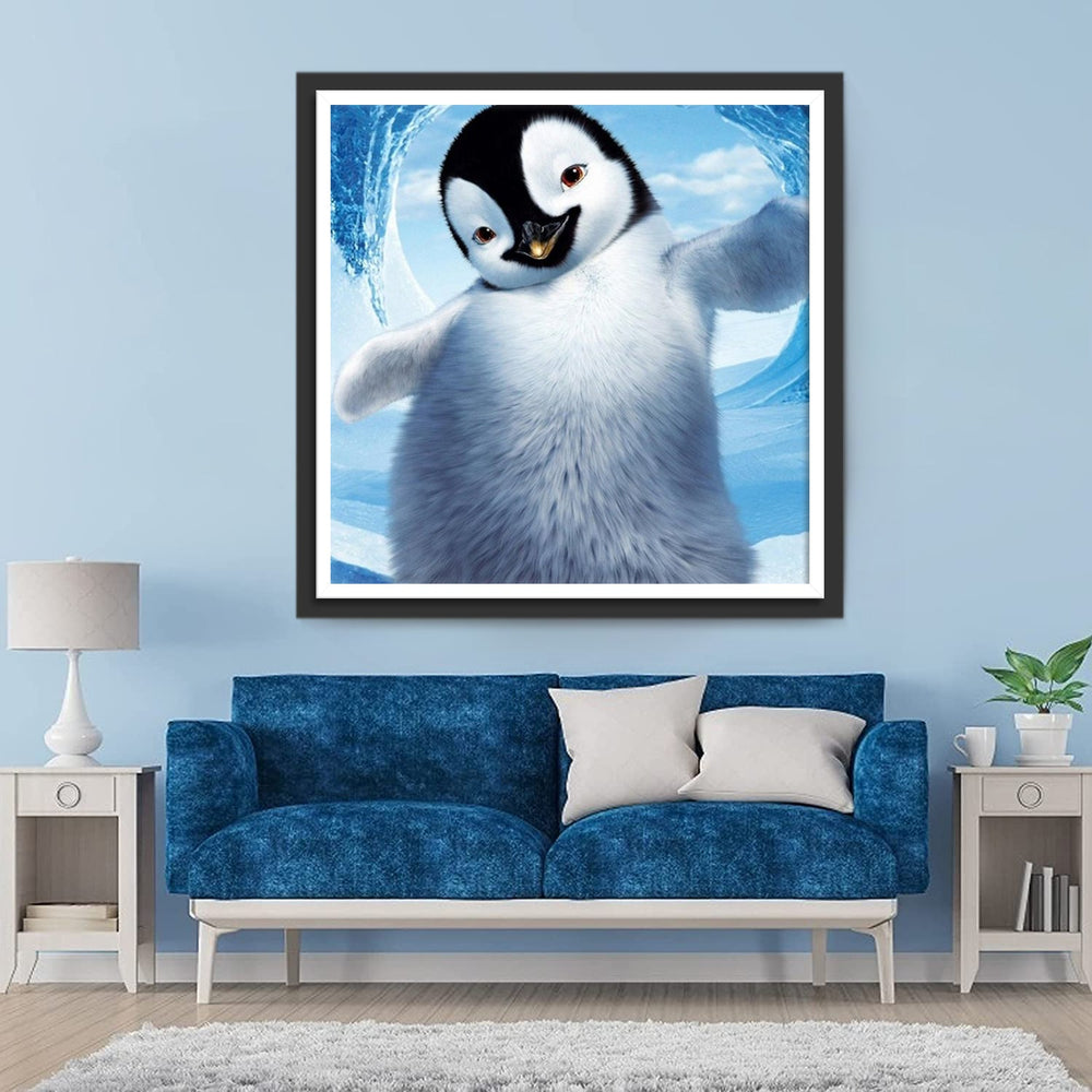 Een Pinguïn in een Ijsgrot Diamond Painting