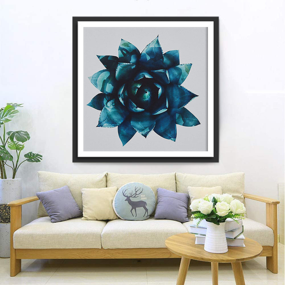 Een Prachtige Blauw-Groene Agave in Close-up Diamond Painting