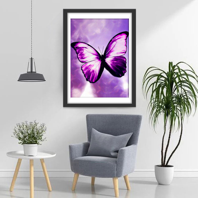 Een Prachtige Paarse Vlinder Diamond Painting