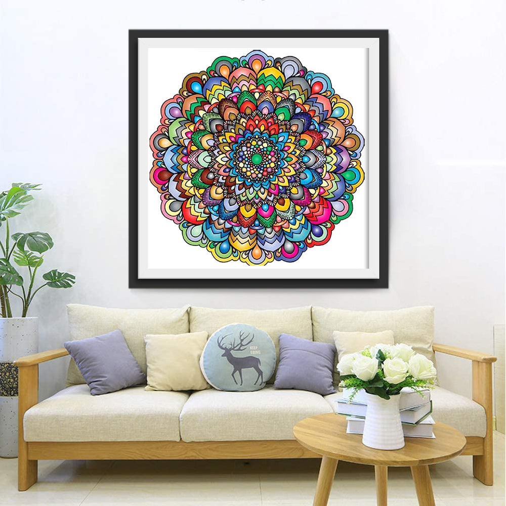 Een Radiale Symfonie van Kleurrijke Elementen Diamond Painting