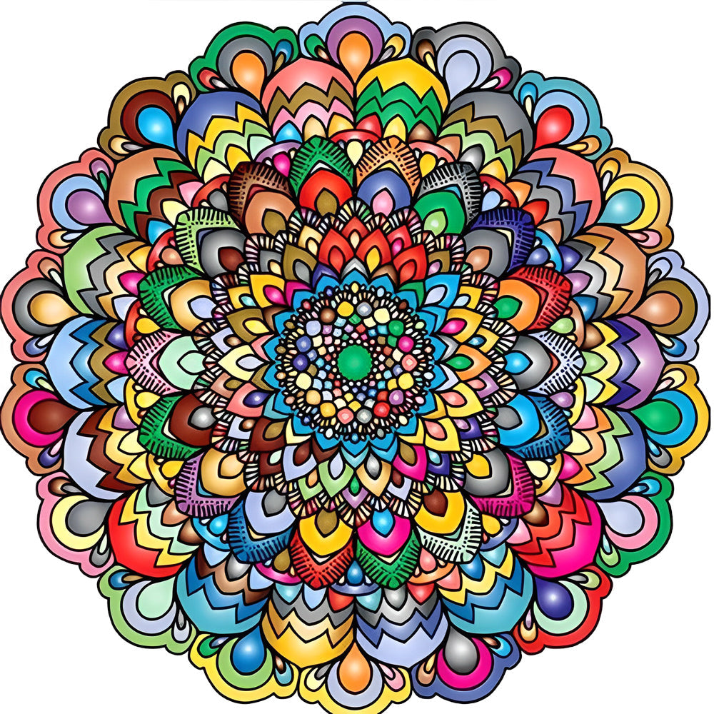 Een Radiale Symfonie van Kleurrijke Elementen Diamond Painting
