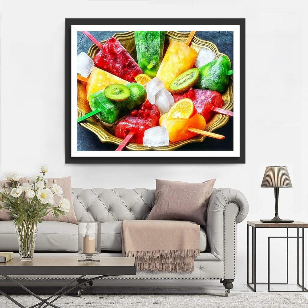 Een Regenboog van Fruitige Ijsjes Diamond Painting