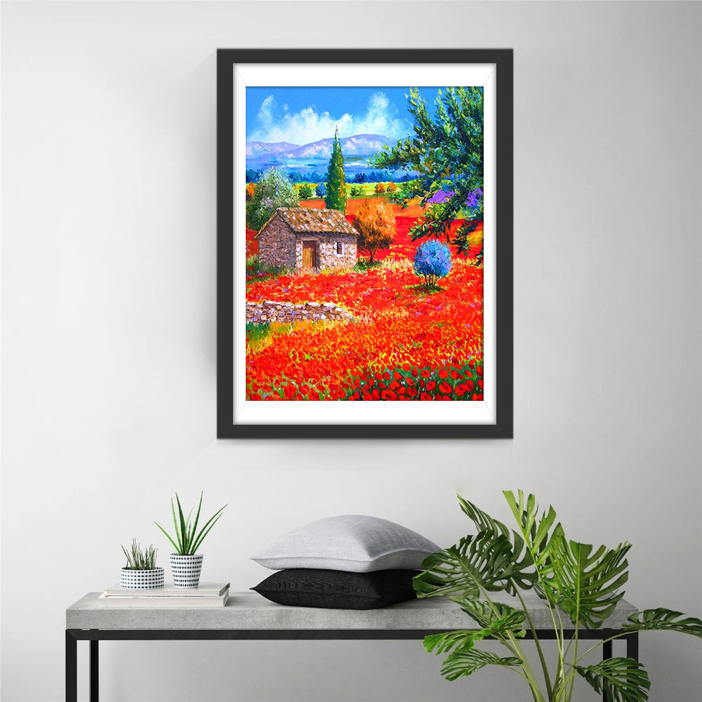 Een Rood Veld Diamond Painting