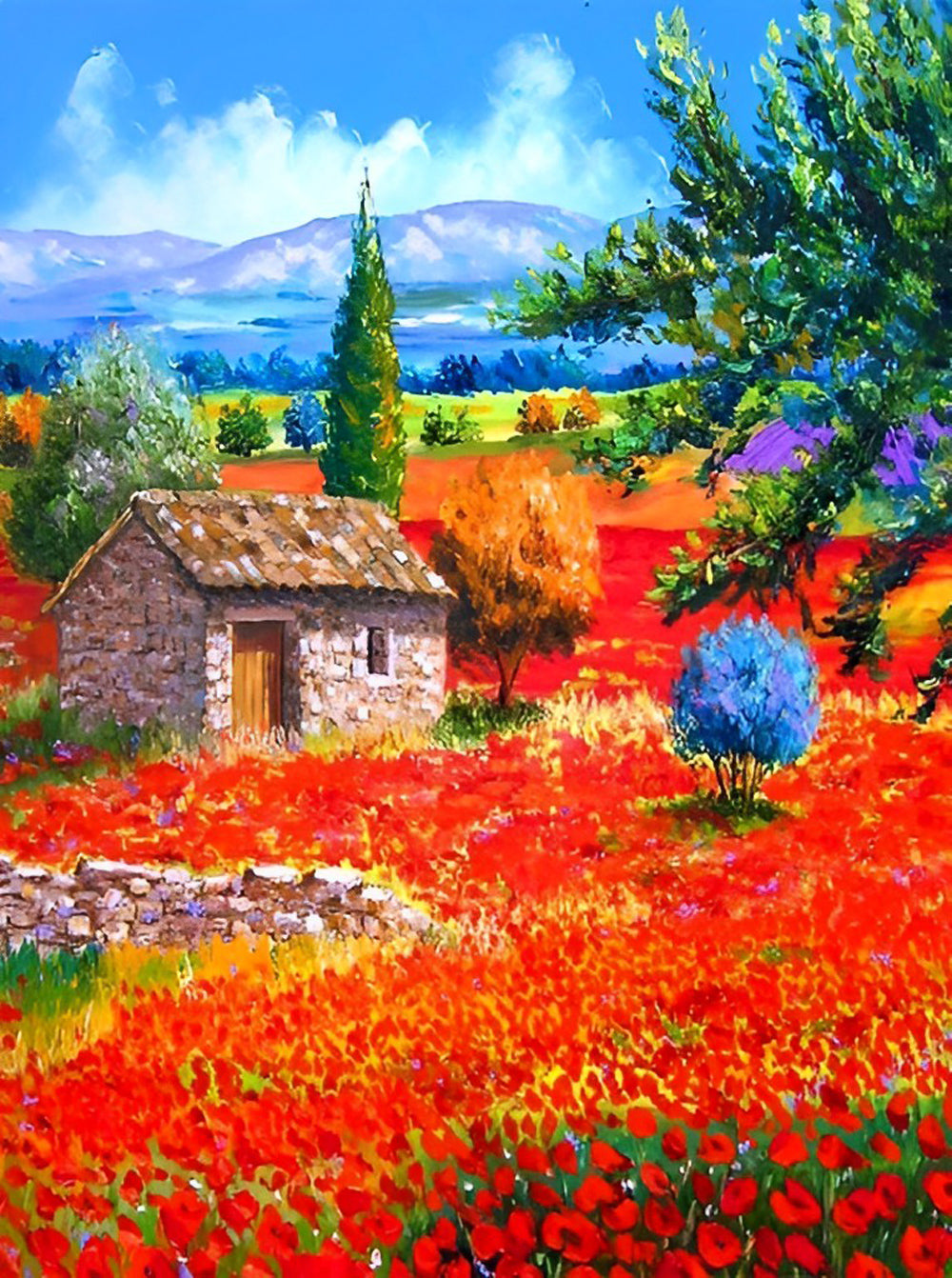 Een Rood Veld Diamond Painting
