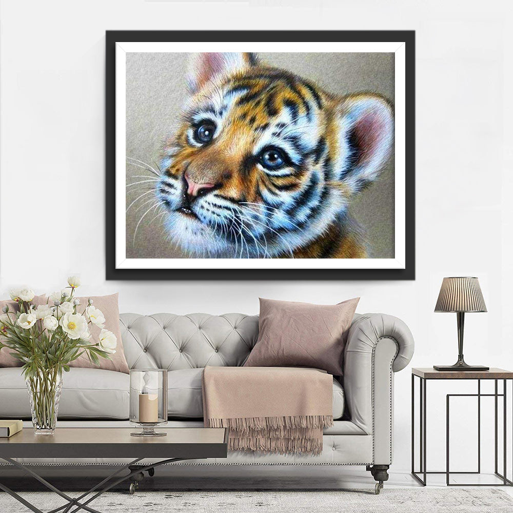 Een Schattig Klein Tijgerwelpje Diamond Painting