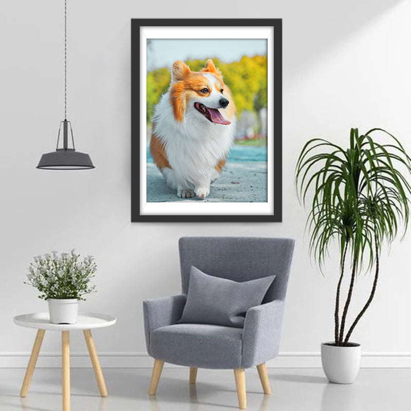 Een Schattige Corgi Diamond Painting