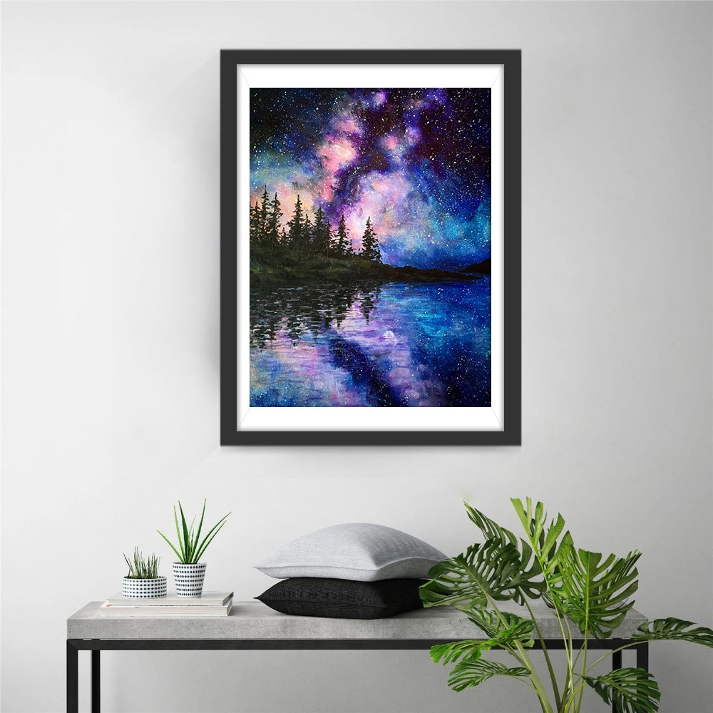 Een Schitterende, Diepe Nachtelijke Hemel Diamond Painting