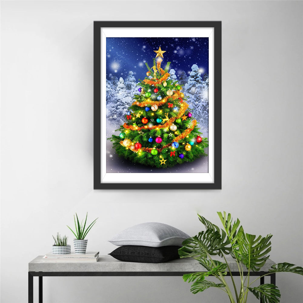 Een Schitterende Kerstboom met Prachtige Versieringen Diamond Painting