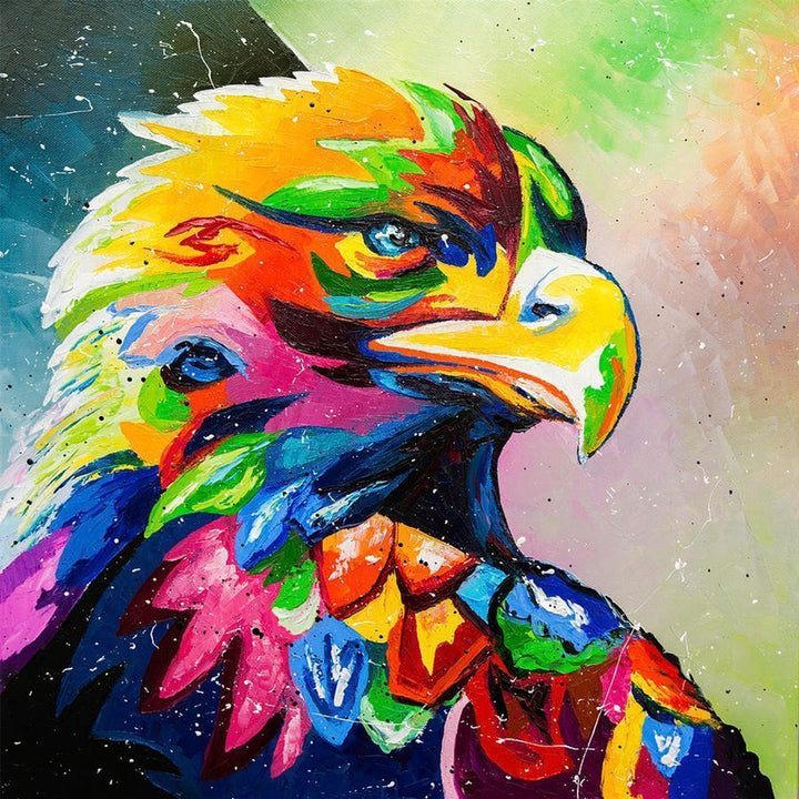 Een Serieuze Gekleurde Adelaar Diamond Painting