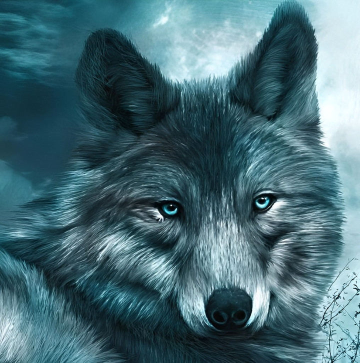 Een Serieuze Zwarte Wolf Diamond Painting