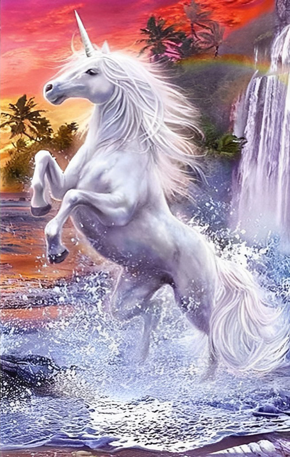 Een Springende Eenhoorn Diamond Painting