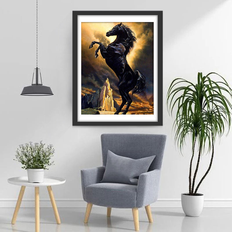 Een Springpaard Diamond Painting