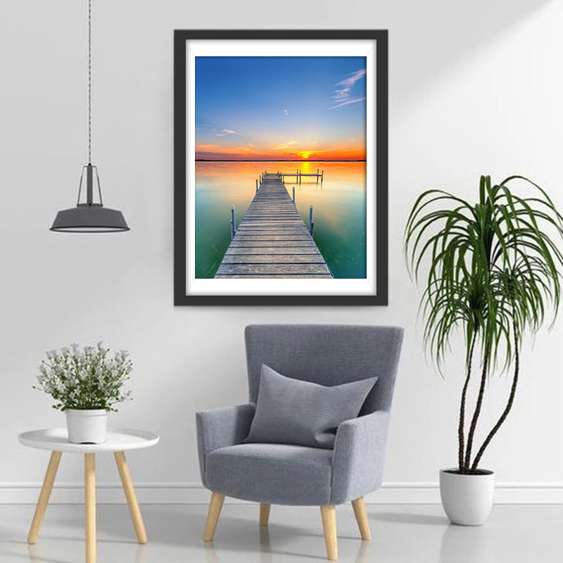Een Steiger naar de Zon in Stilte Diamond Painting