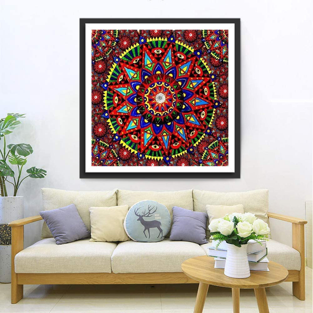 Een Sublieme Radiale Schoonheid in Exotische Tinten Diamond Painting