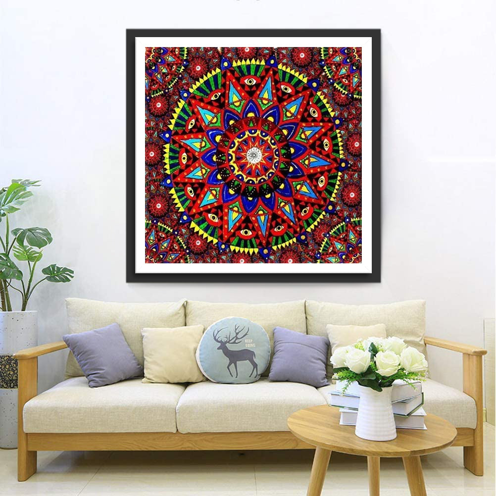 Een Sublieme Radiale Schoonheid in Exotische Tinten Diamond Painting