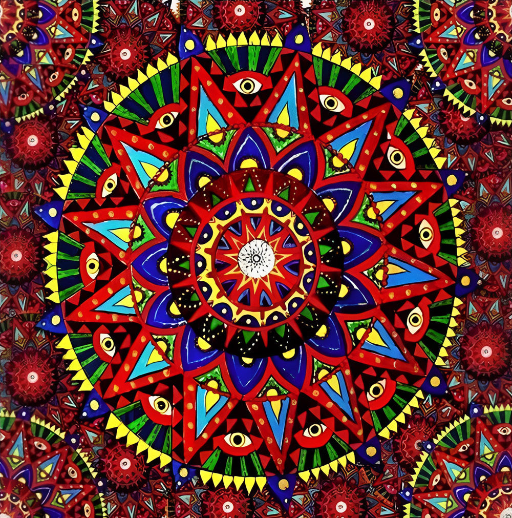 Een Sublieme Radiale Schoonheid in Exotische Tinten Diamond Painting