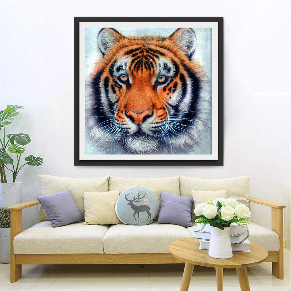 Een Tijger die omhoog Kijkt Diamond Painting
