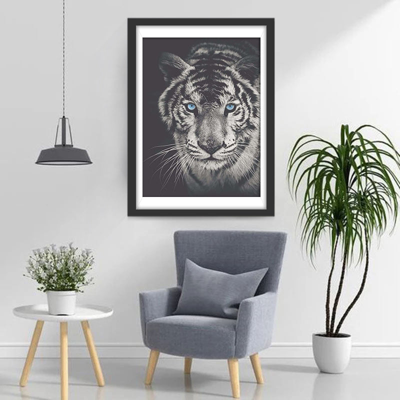 Een Tijger met Blauwe Ogen Diamond Painting