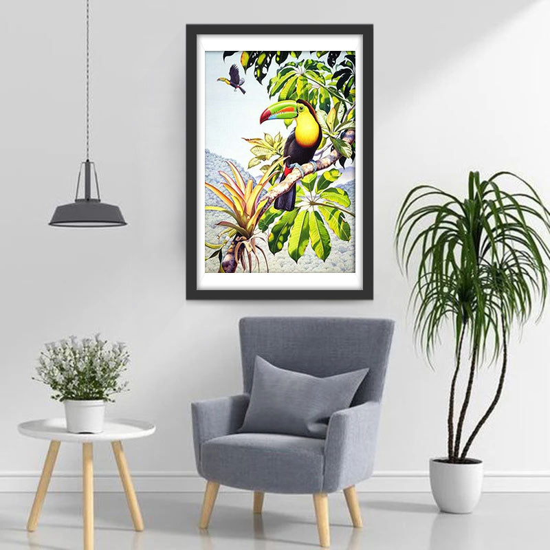 Een Toekan op een Kokospalm Diamond Painting
