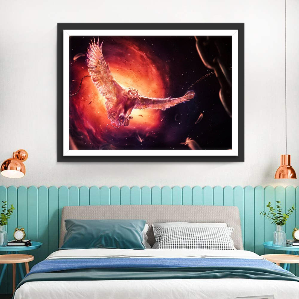 Een Uil uit de Vlammen Diamond Painting
