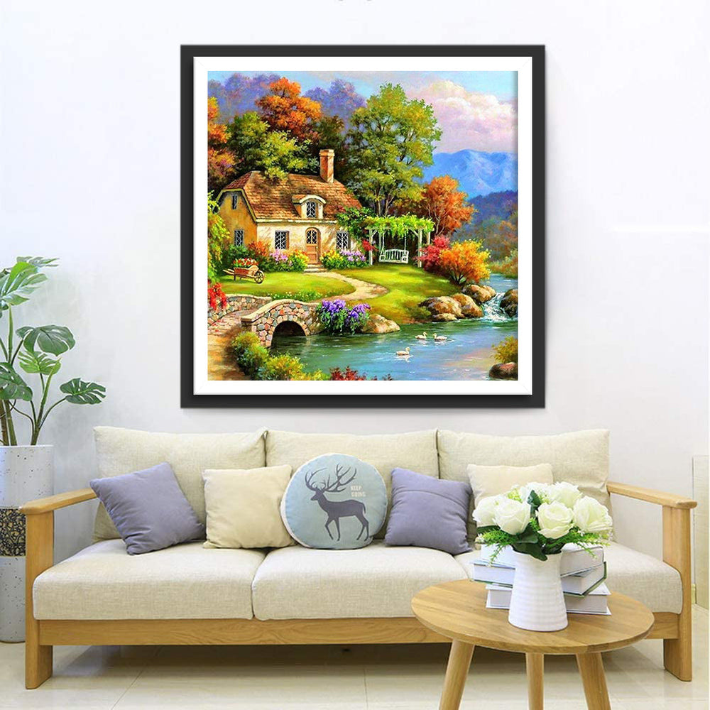 Een Villa aan het Meer Diamond Painting