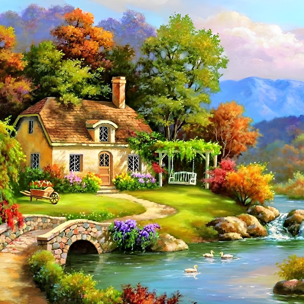 Een Villa aan het Meer Diamond Painting