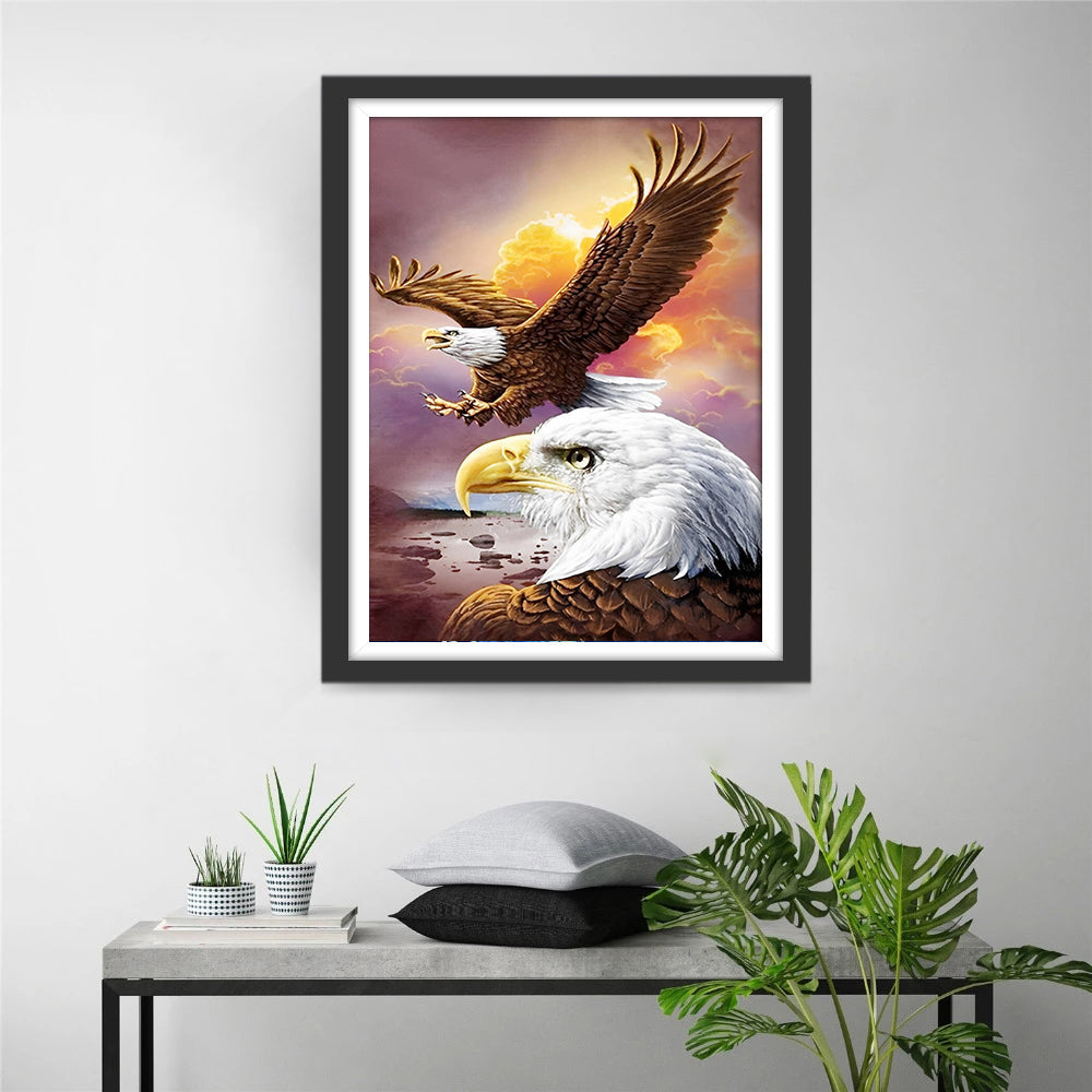 Een Vliegende Babyarend en een Serieuze Arend Diamond Painting