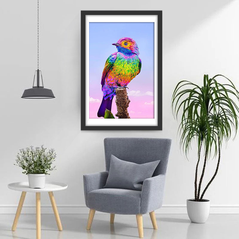 Een Vogel met Kleurrijke Veren Diamond Painting