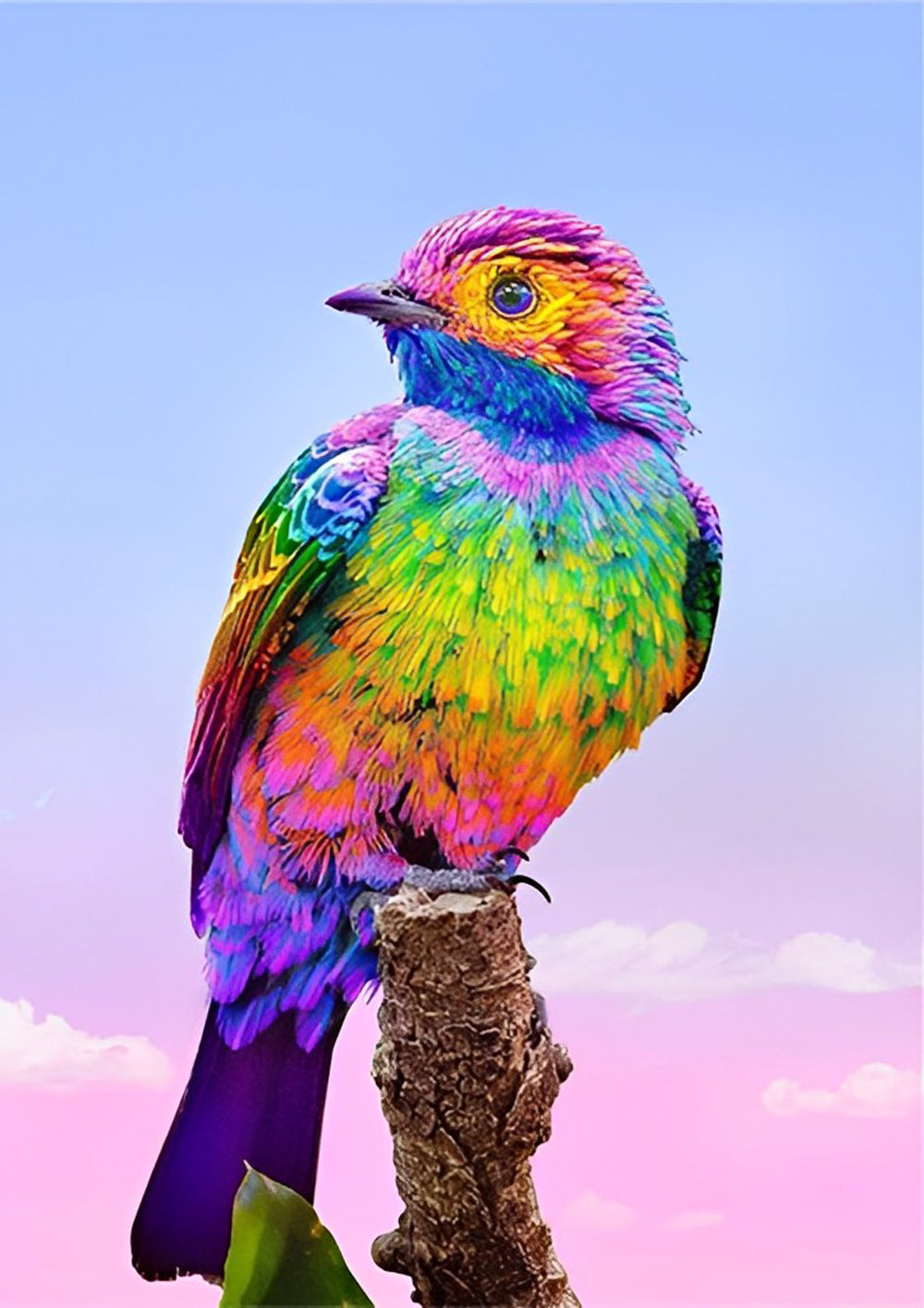 Een Vogel met Kleurrijke Veren Diamond Painting