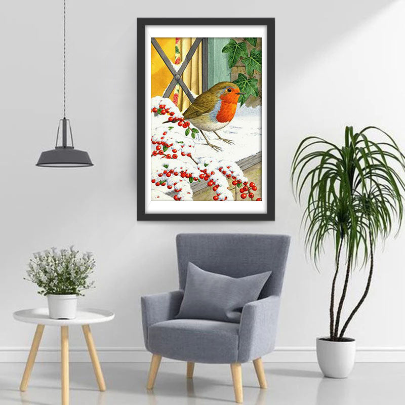 Een Vogel op de Vensterbank Diamond Painting