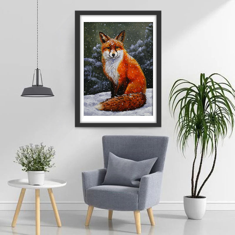 Een Vos in de Sneeuw Diamond Painting