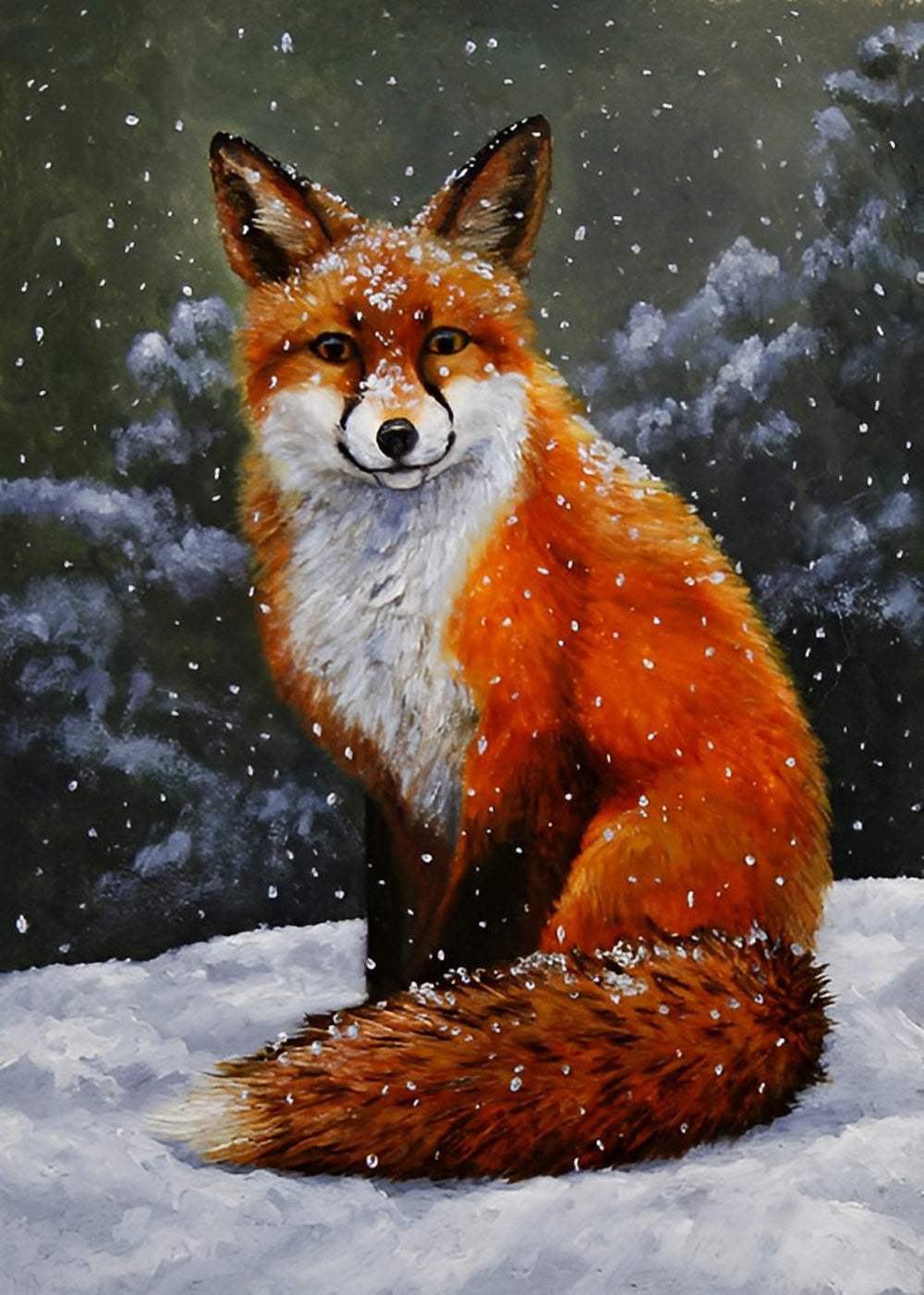 Een Vos in de Sneeuw Diamond Painting