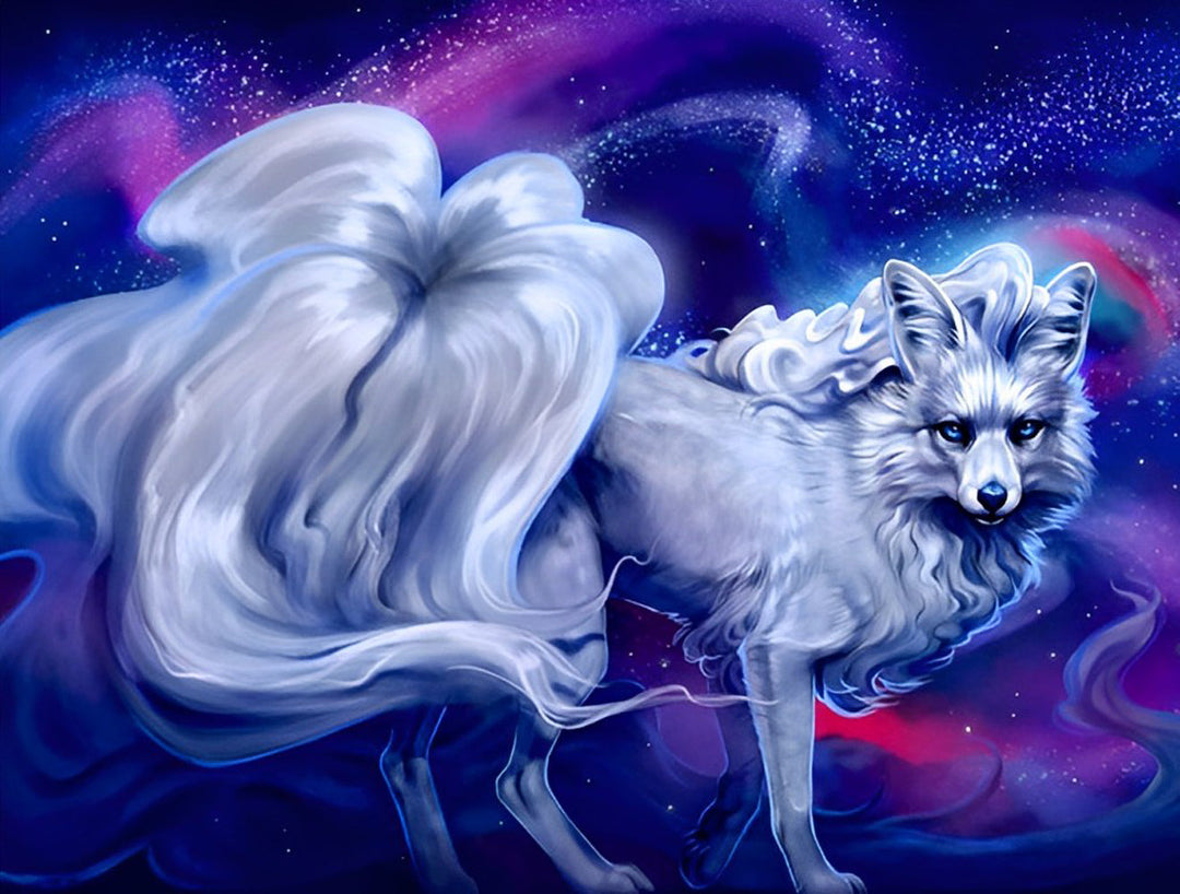 Een Vos met een Lange en Witte Staart Diamond Painting