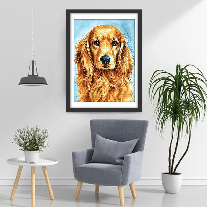 Een Vriendelijke Golden Retriever Diamond Painting