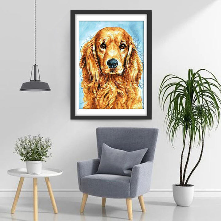 Een Vriendelijke Golden Retriever Diamond Painting