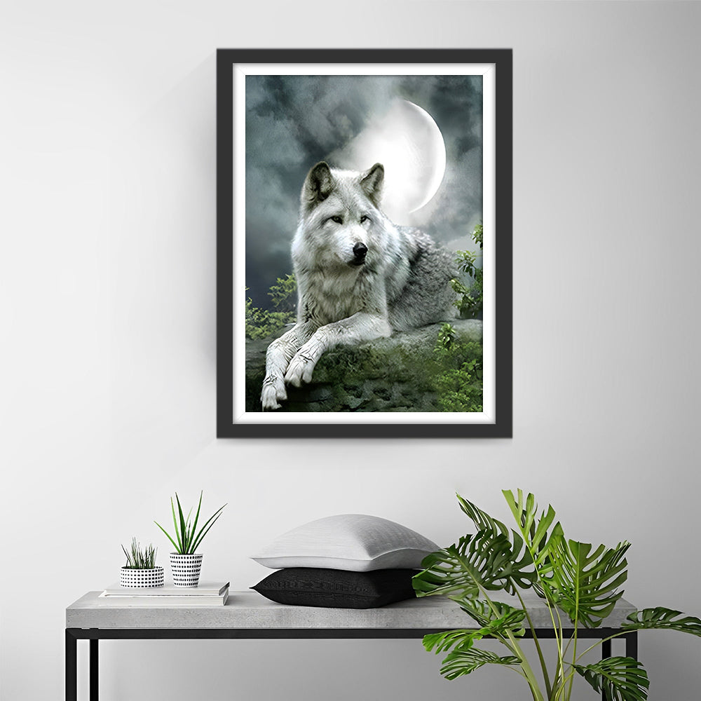 Een Weemoedige Wolf Diamond Painting
